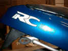 Metallic blue seat unit